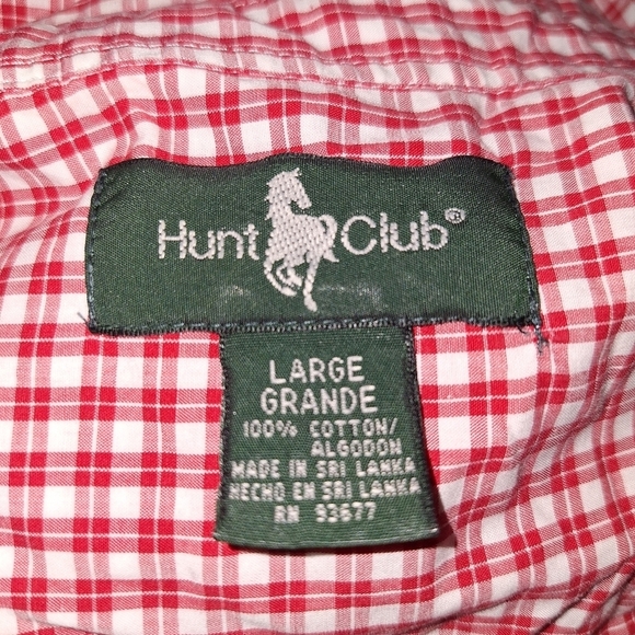 Hunt Club gingham print short sleeve button-down 100%cotton size large - Picture 4 of 4